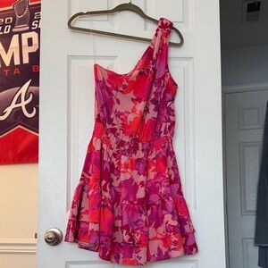 fab'rik Pink and Red Floral Dress
